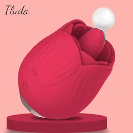 Massaggiatore vibratore rosa per donne potente stimolatore del clitoride leccata orale con lingua reale adulti di sesso femminile 18