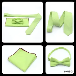 Bow Ties Lyl 6cm Solid Green Men Tiet Zestaw chusteczki Bowtie Groomsman Nucków ślubny