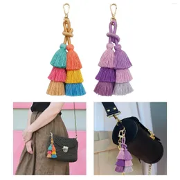 Nyckelringar Tassel Keychain Attraktiv lättvikt Retro Etnisk stil Handgjorda flätade hand vävda för väskespollväska Hantverk Lady