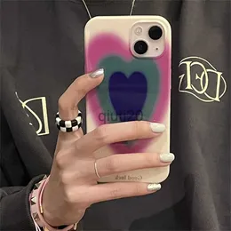Casos de telefone celular Japão corea adorável gradiente amor coração silicone softphone para iphone x xr xs max 11 12 13 14 Protective tampa traseira protetora x0807
