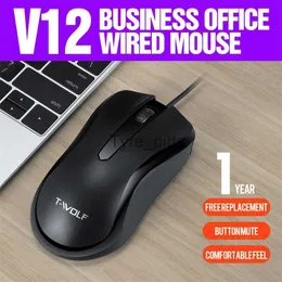 Ratos Novo V12 Com Fio para Jogos de Computador Mouse 1200DPI Clássico USB Com Fio Escritório Ergonômico Mudo Ratos para PC Laptop Desktop Mouse Gamer X0807