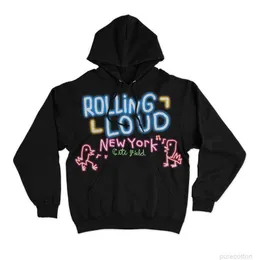 Tasarımcı Moda Giyim Erkek Sweatshirts Hoodies Travi Scotts Rolling Neon Headliners Bulut Hoodie Handdrawn Graffiti Sweater