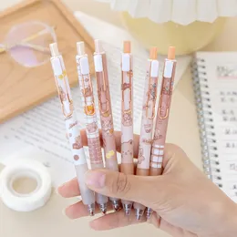 Gelstifte 4 Stück Set Kawaii Cartoon Bär Mechanischer Tintenstift Niedliche Schule Büro Schreibbedarf Briefpapier Dekor Geschenk Studenten 230807