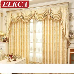 Europejskie złote luksusowe zasłony do sypialni zasłony okienne do salonu eleganckie zasłony europejskie zasłony okno domowe deco273U