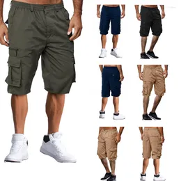 Herr shorts märke sommarlast lös sportarbete avslappnad utomhus militära korta byxor multi fickbyxor streetwear