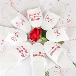 Party Gifts Personalized Brides Bridesmaid Slippers Bridal Shower Gift Drop Delivery Events Supplies Dhbeu