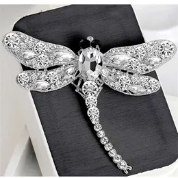 Stift broscher vintage design shinny crystal strass dragonfly broscher för kvinnor klär halsduk brosch stift smycken tillbehör gåva insekt hkd230807