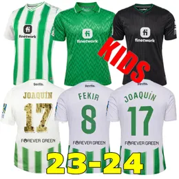 23 24 Real Betis Soccer Jerseys Home Away Third Shirt Joaquin B.IGlesias Camiseta de Futbol Juanmi Estadio Shirt 2023 Betis Special Kids Full Kit Uniform