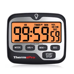 TIMERS THERMOPRO TM01 Backlight 4 Larmvolym med klockfunktion Countdown Countup Cooking Kitchen Timer 230804