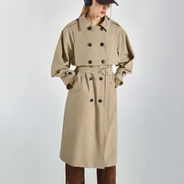 trench da donna di design di lusso Giacca a vento da donna Cappotto con cintura allentata Cappotto da trench lungo casual femminile