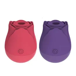 Massageador de sucção em formato de rosa de 10 frequências, estimulador de mamilo adulto para mulheres, envio direto