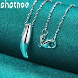 SHSTONE 45CM 925 Sterling Silver Chain Wolf Tooth Pendant Necklace For Women Man Birthday Party Fashion Jewelry Accessories Gift L230704