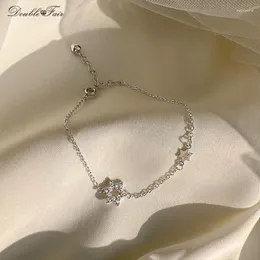 Braccialetti di collegamento Stella sottile Catena color argento per le donne Dainty Trendy Zirconia intarsiata a portata di mano Gioielli di moda Dropship KDH005