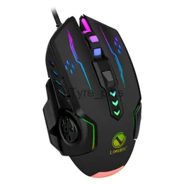 Möss 3600DPI USB WIRED GAMING MOUS 6 Knappar Bakgrundsbelysta E-Sports Möss 6D Colorful LED Light Glowing Mouse för bärbar dator PC Computer Gamer X0807