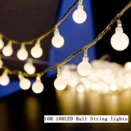 10M LED String Lights 100 Ball AC220V 110V Holiday Wedding Patio Decoration مصباح مهرجان عيد الميلاد مصابيح الإضاءة في الهواء الطلق 207B