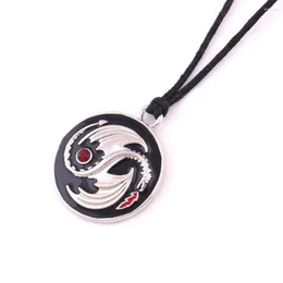 Colares com Pingente Animal Viking Antigo Dragão Yin Yang Cordão Preto Corrente Ajustável Colar Amuleto Vintage