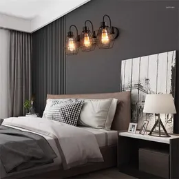 벽 램프 OUFULA 레트로 가벼운 실내 고정구 스콘 장착 독창성 디자인 로프트 침실 LED 산업