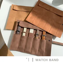 Смотреть коробки корпусы роскошные винтажные часы -ремешки на рулоне проезд за матовая кожа персонализированная ящик 5 слоты для запястья.