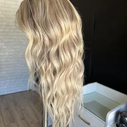 Бразильские человеческие волосы Custom Colune Blonde Brown 150% 13*4 кружевной парик