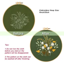 Kinesiska stilprodukter Chrysanthemums Dandelion broderi DIY Nåverk blommande Needlecraft för nybörjare Cross Stitch