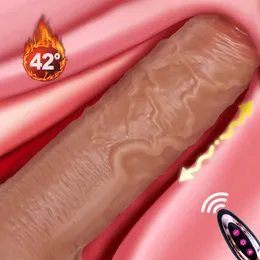 Massager realistiska dildo vibrator swing teleskopiska uppvärmningsvibratorer dildos kvinnlig onani penis för kvinnor vuxen maskin