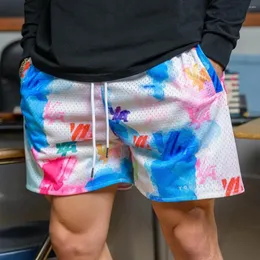 Mäns shorts sommar avslappnad lös män 3d tryck Bermuda gym fitness springa träning byxor manlig snabb torr strand korta sportkläder bottnar