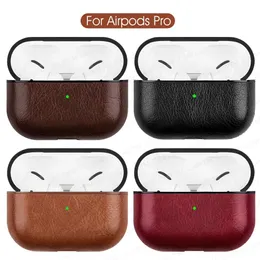 Coque Fone de ouvido de marca de luxo Estojo de couro para Apple Airpods 2 Pro Air Pods 3 Capas Protetora Caixa de fone de ouvido com Keychai