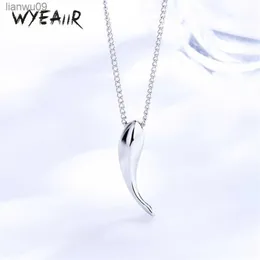 WYEAIIR 925 Sterling Silver Shiny Slät söt val Ins Halsband för kvinnor Lyxsmycken L230704