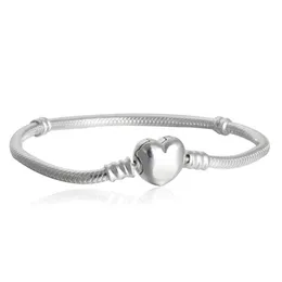 Braccialetti con ciondoli 1Pcs Drop Factory Heart Sier Placcato Snake Chain Fit For Pandora Bangle Bracciale Donna Bambini Regalo di compleanno Consegna Dhaps