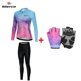 ركوب الدراجات في جيرسي مجموعات فريق Pro Team Clothing Women Long Sleeve Bicycle Set Sport Mtb Wear Quick Dry Road Bike 2023 Female Riding Suit 230807