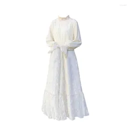 Casual Dresses Women's Temperament French First Love Forest Department Vita klänningar Botten och Plush Fairy Rest Dress 2023 Fashion