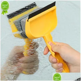 Cleaning Brushes Car Glass Wiper Two-In-One Window Scraper Brush Double-Sided Household Bathroom Tile Gadget Drop Delivery Home Gard Dh1Eb