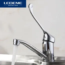 Kökskranar Ledeme Modern Sink Faucet Mixer Cold and Tap Single Water Torneira Cozinha Rotera 360 grader L4579-2