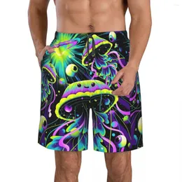 Shorts masculinos para praia, natação, surfe, maillot de bain, colorido, água-viva, roupa de banho de secagem rápida