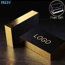 Pliki na kartę biznesową 100pcs spersonalizowane wysokiej złotej folii podwójnej drukowania 500G papier 9054 mm 230808