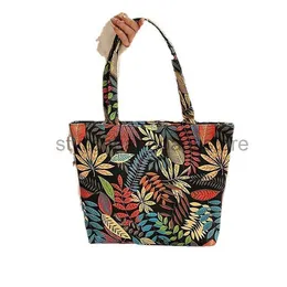 Omuz çantaları baskılı tuval çantası 2023 yeni moda etnik tarzı büyük çanta turistik cazibe ucuz omuz çantası el tipi kadın bagstylishhandbagsstore