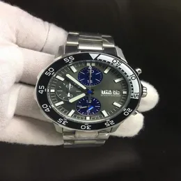 Män kvarts batteri japan rörelse grå sport modell armbandsur 44 mm lyx rostfritt stål 212y