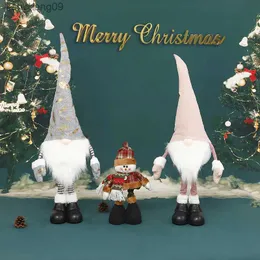 格納式のノームクリスマスフェイスレスドールホームクリスマス装飾用クリスマス装飾クリスマスナビダッドL230620
