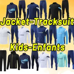 Kids Child 23 24 Marseiles Soccer Tracksuits Gerson Under Bakambu Milik 2023 2024 Camiseta Payet Guendouzi Kamara Long Sleeve Tracksuit Jacket Coat Training