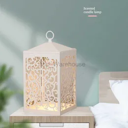 Retro Square Aromatherapy Wax Melting Lamp Candle Aromatherapy Furnace Plug-in Electric Candle Warmer Lamp Hollow Table Lamp HKD230808