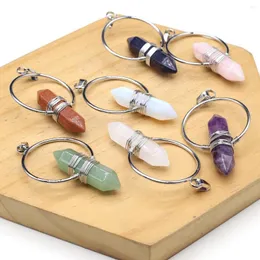 Charms 1pc ciondolo esagonale pietra naturale ametiste malachite turchese per gioielli che fanno orecchini collana fai da te