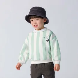 Hoodies Sweatshirts Marc Janie Boys Spring Contrasing Stripes Loose Lapels Autumn Casual Baby Sweatshirt 230102 230807