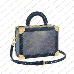 Ladies Fashion Casual Designe Luxury Petite Valise Box Cosmetic Case Handväska Tote axelväskor Crossbody Messenger Bag Top Mirror Quality M10201 Pouch Purse