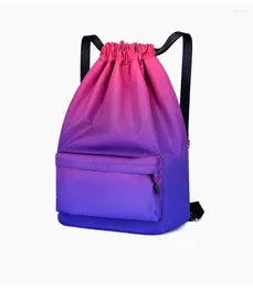 Outdoor Bags Drawstring Shoulder Bag Fitness Travel Portable Leisure Gradient Color Sports Et Loisir