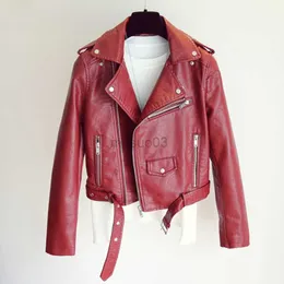 Womens Faux Leather Biker Jacket, Fashion Bright Color Short Motor