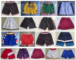 Shorts de basquete Michigan Wolverines de alta qualidade Pantaloncini da basket Calça esportiva universitária Don Pocket Branco PretoF5RZ