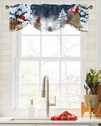 カーテンクリスマススノーフレークバードギフト窓リビングルームキッチンキャビネットタイプバランスロッドポケット