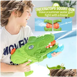 Pistola Giocattoli Dinosauro Grande capacità Plout Nebbia d'acqua porosa Spray Bambini Piscina estiva all'aperto Piscina da spiaggia Gioco giocattolo 230424 Drop Delive Dh1Qg