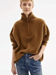 Women's Sweaters Sweater Lapel Solid Color Design High-quality Knitted Pullover Loose And Comfortable Keep Warm In Winter R0W