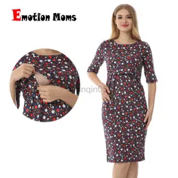 Moderskapsklänningar känslor mammor nya fest moderskapsklänningar ammande kläder bomull mammkläder för gravida kvinnor sommarklänning hkd230808